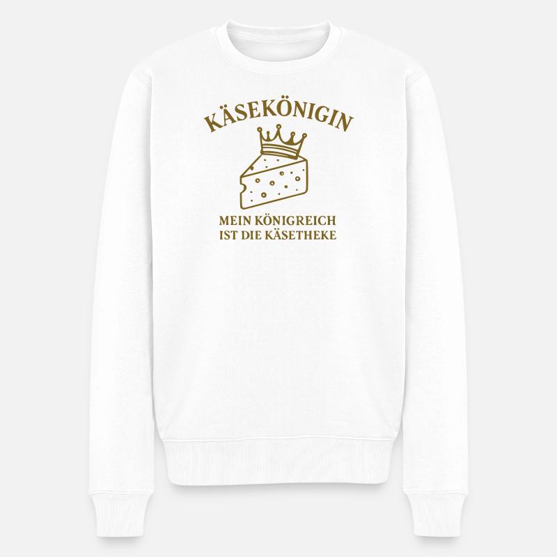 Käsekönigin - Männer Premium Bio Pullover - Weiß