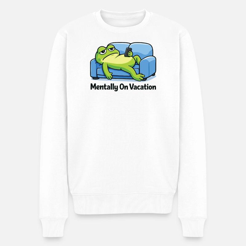 Lustiges Frosch-Meme - Männer Premium Bio Pullover - Weiß