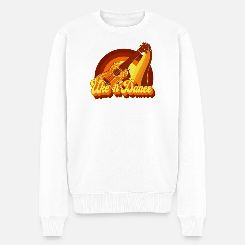 Ukulélé hawaïen ukulélé Retro 70s - Pull Premium bio Homme - blanc