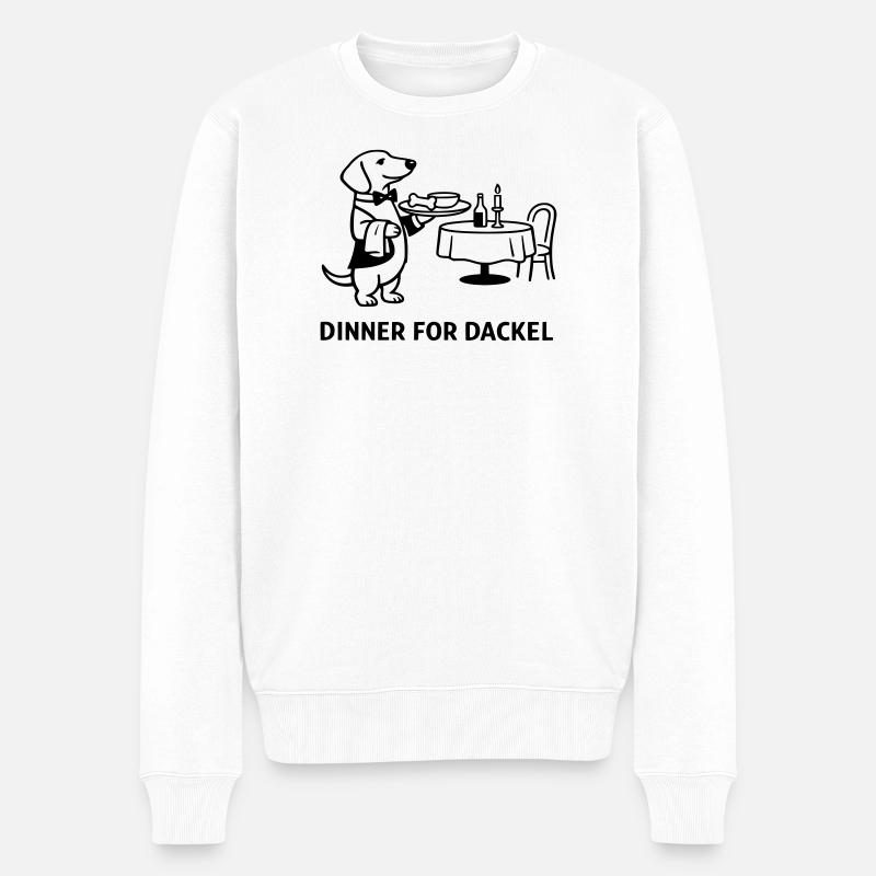 Dîner pour teckel - Pull Premium bio Homme - blanc