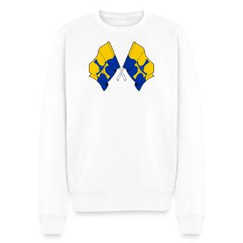 Deux drapeaux franchis – Durham - Pull Premium bio Homme - blanc - Devant - Thijin (182cm)