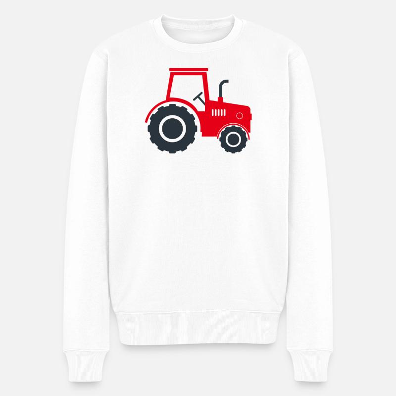 Landtraktor - Männer Premium Bio Pullover - Weiß