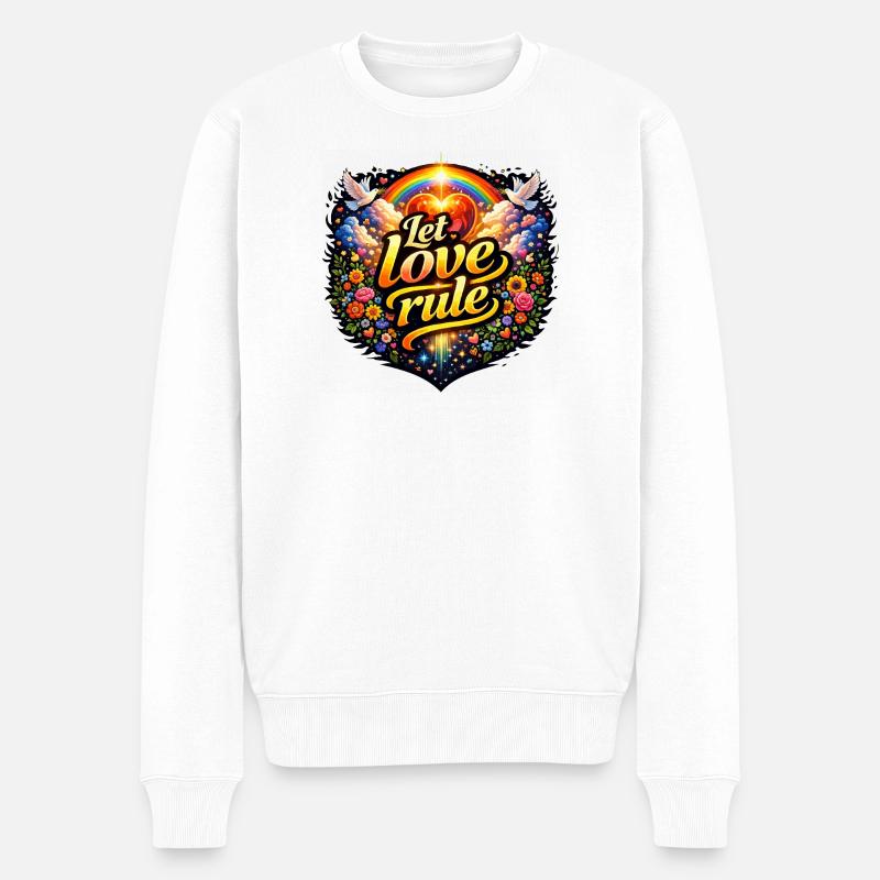 Que l’amour règne - Pull Premium bio Homme - blanc