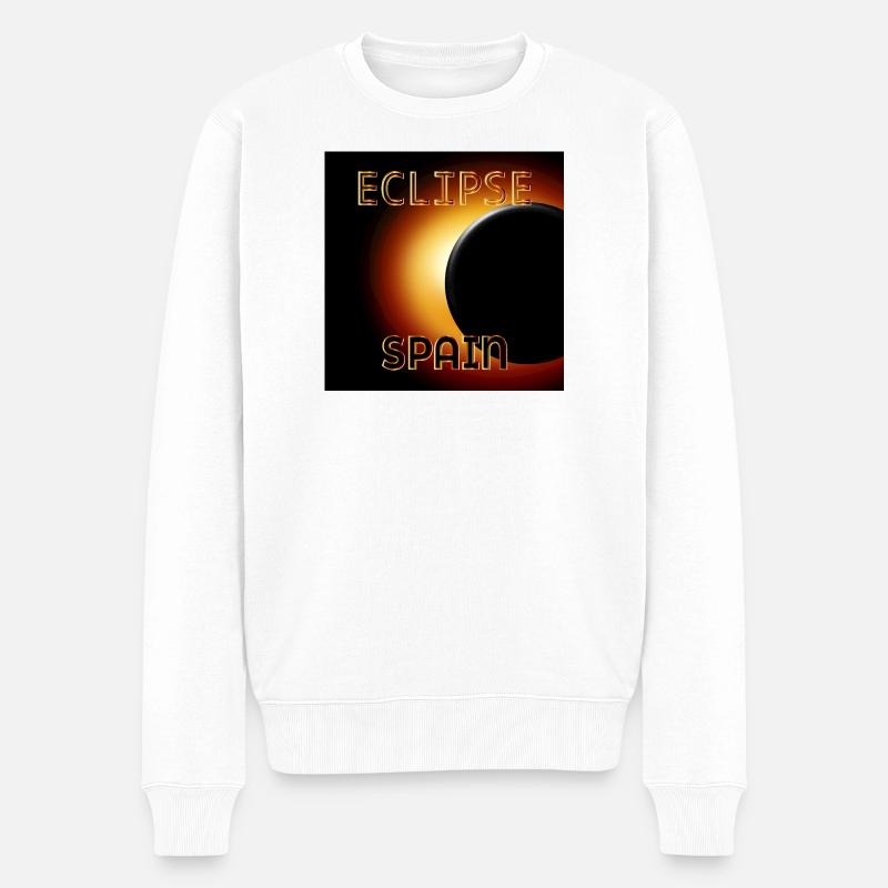 ECLIPSE SPANIEN, August 2026 - Männer Premium Bio Pullover - Weiß