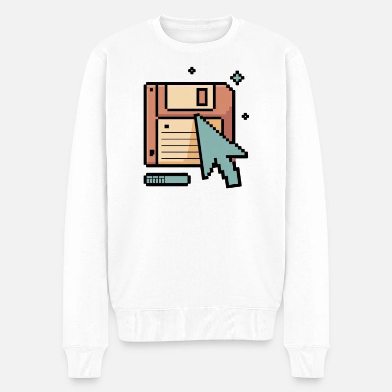 Floppy Disk Retro Internet - Männer Premium Bio Pullover - Weiß