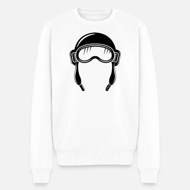 Fliegerhaube - Männer Premium Bio Pullover - Weiß