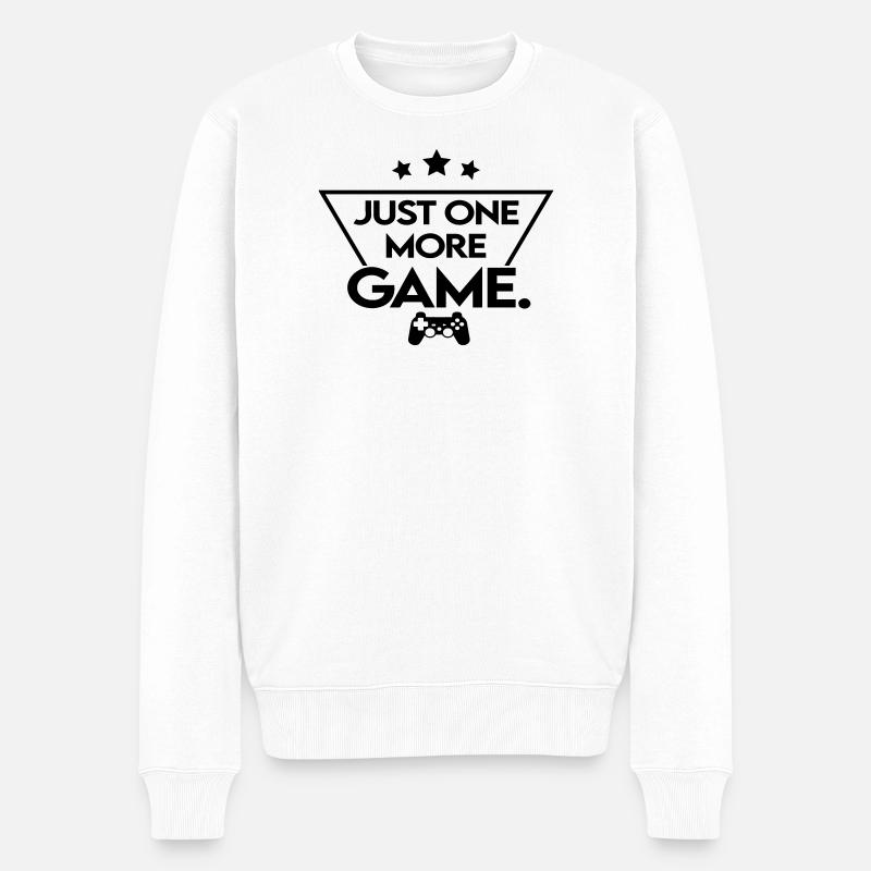 Just one more game - Männer Premium Bio Pullover - Weiß