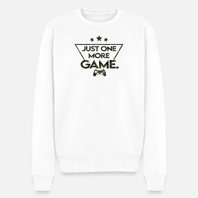 camouflage-_Just_one_more_game_ - Männer Premium Bio Pullover - Weiß