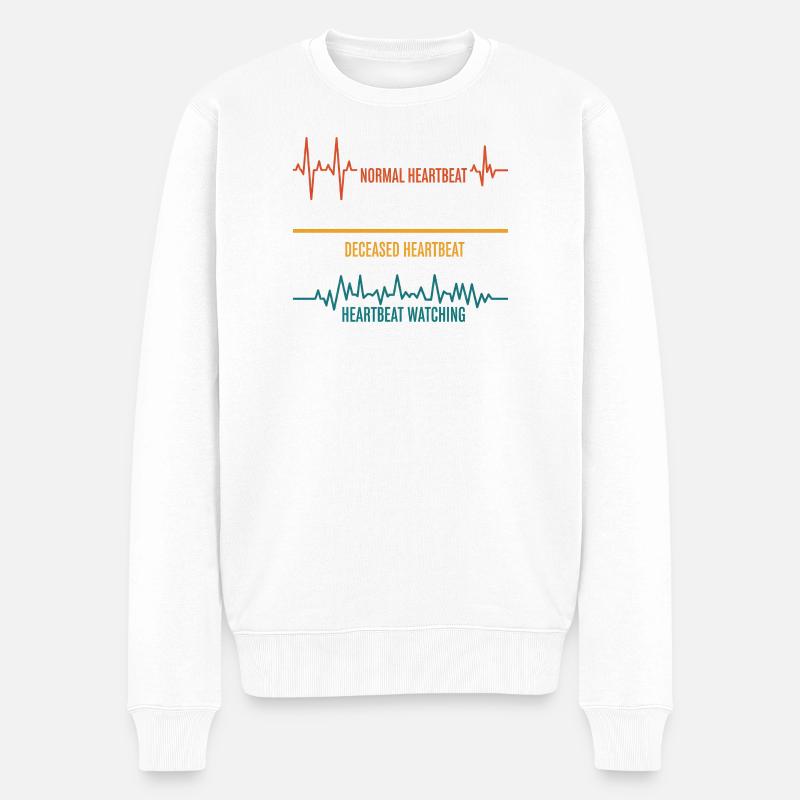 Herzschlag Variationen Druck - Männer Premium Bio Pullover - Weiß