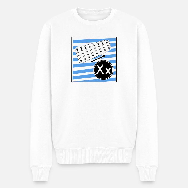 X wie Xylophon - Männer Premium Bio Pullover - Weiß