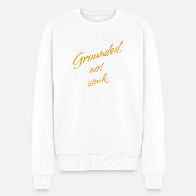 Ancré, pas bloqué – Continuez d’avancer - Pull Premium bio Homme - blanc