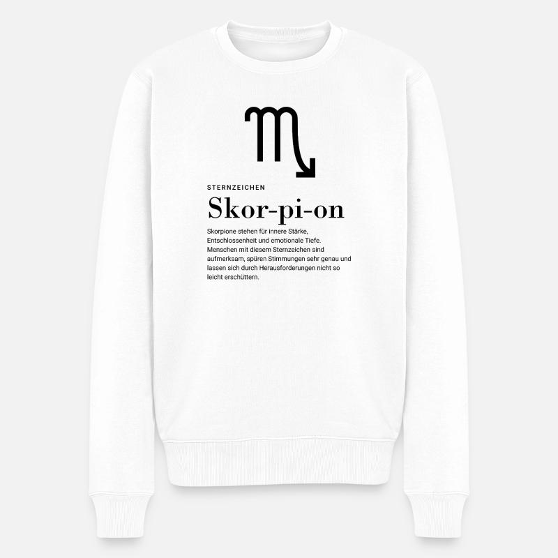 Sternzeichen Skorpion - Männer Premium Bio Pullover - Weiß