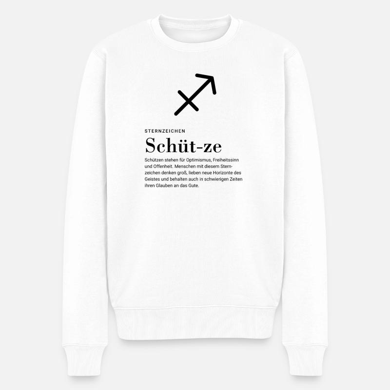 Sternzeichen Schütze - Männer Premium Bio Pullover - Weiß
