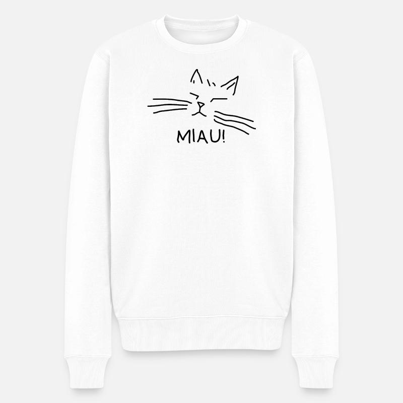 Propriétaire de chat Miaulement de chat - Pull Premium bio Homme - blanc