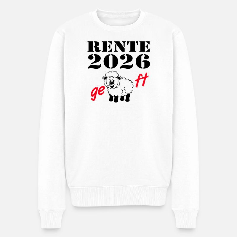 Rente 2026 , geschafft - Männer Premium Bio Pullover - Weiß