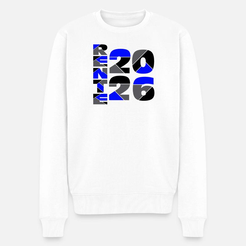 Chiffres annuels des pensions 2026 - Pull Premium bio Homme - blanc