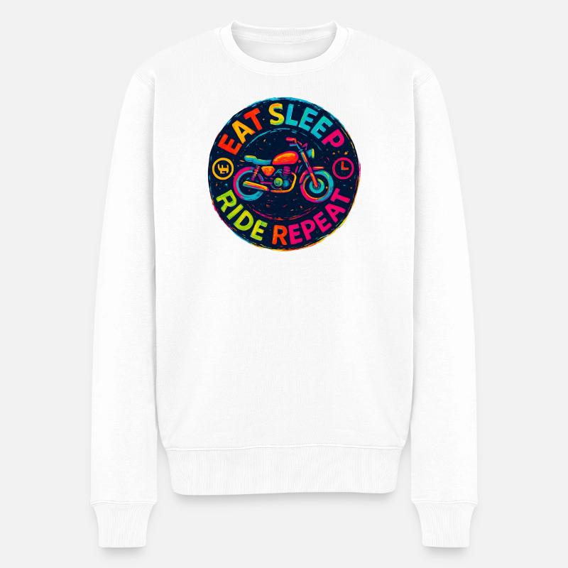 Eat Sleep Ride Repeat - Moto - Biker - Pull Premium bio Homme - blanc