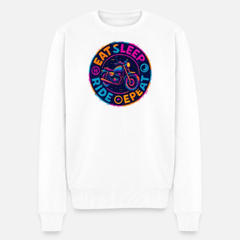 Eat Sleep Ride Repeat - Moto - Biker - Pull Premium bio Homme - blanc