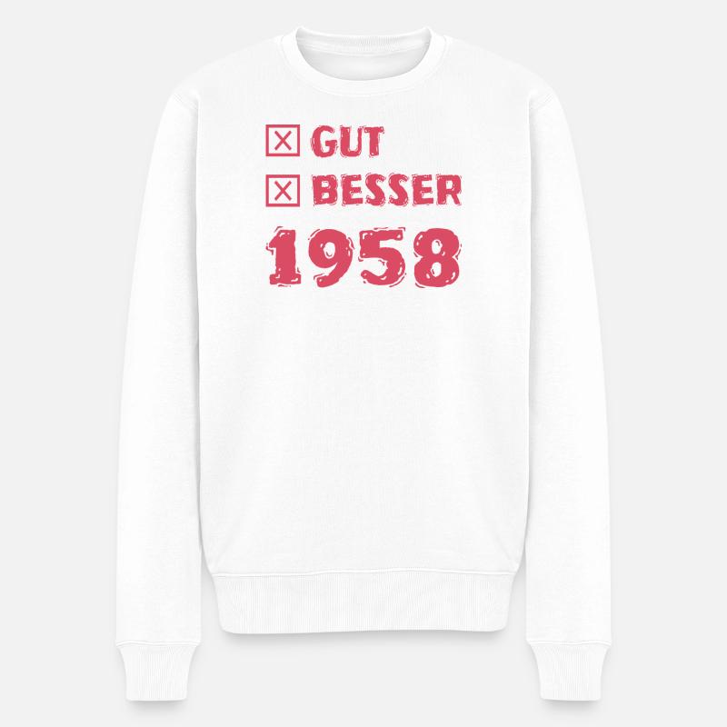 1958 - Männer Premium Bio Pullover - Weiß