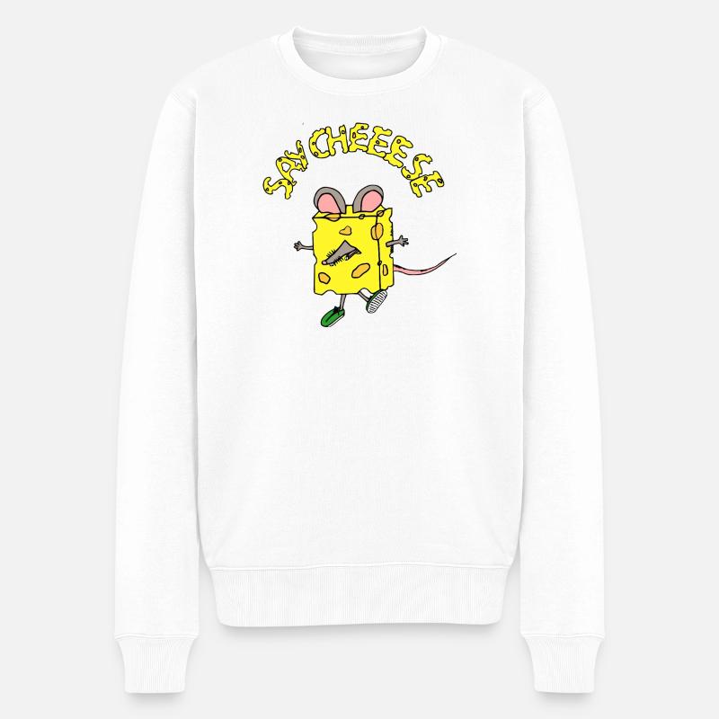 Héros fromage dans le style comic - Pull Premium bio Homme - blanc