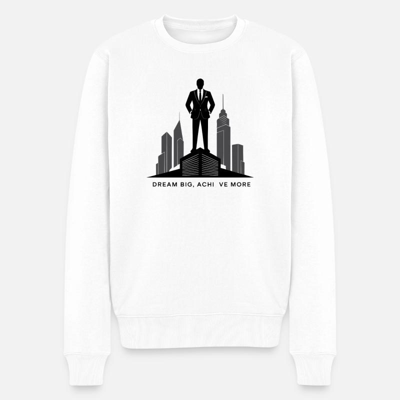 Silhouette d’ambition de la Skyline exécutive - Pull Premium bio Homme - blanc