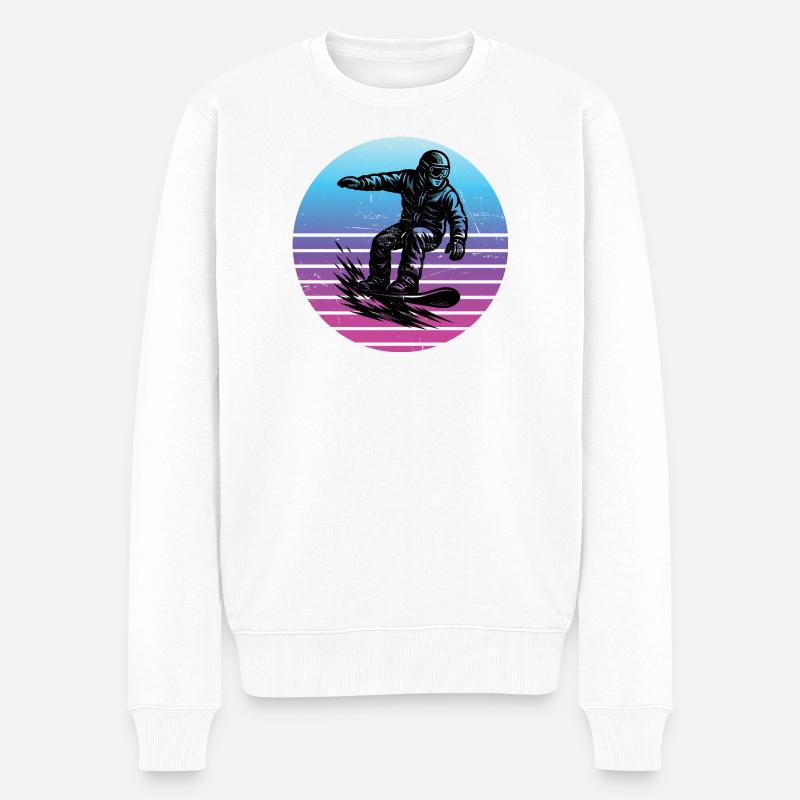 Kurz und klar Snowboard - Männer Premium Bio Pullover - Weiß