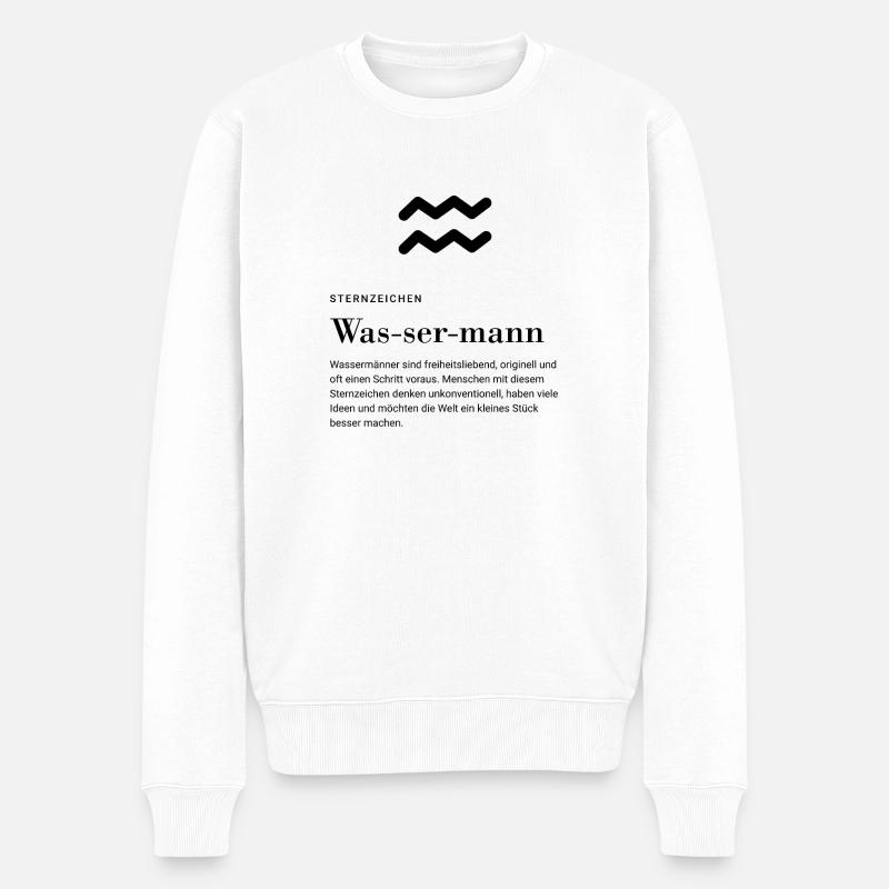 Sternzeichen Wassermann - Männer Premium Bio Pullover - Weiß