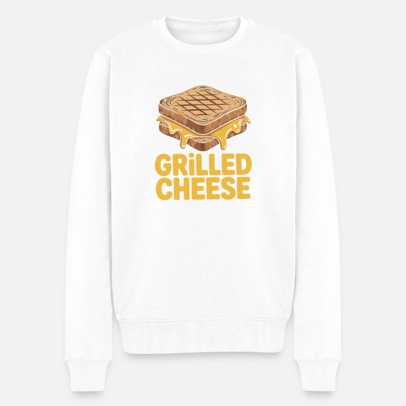Grilled Cheese Lover - I’m Just Here - Männer Premium Bio Pullover - Weiß