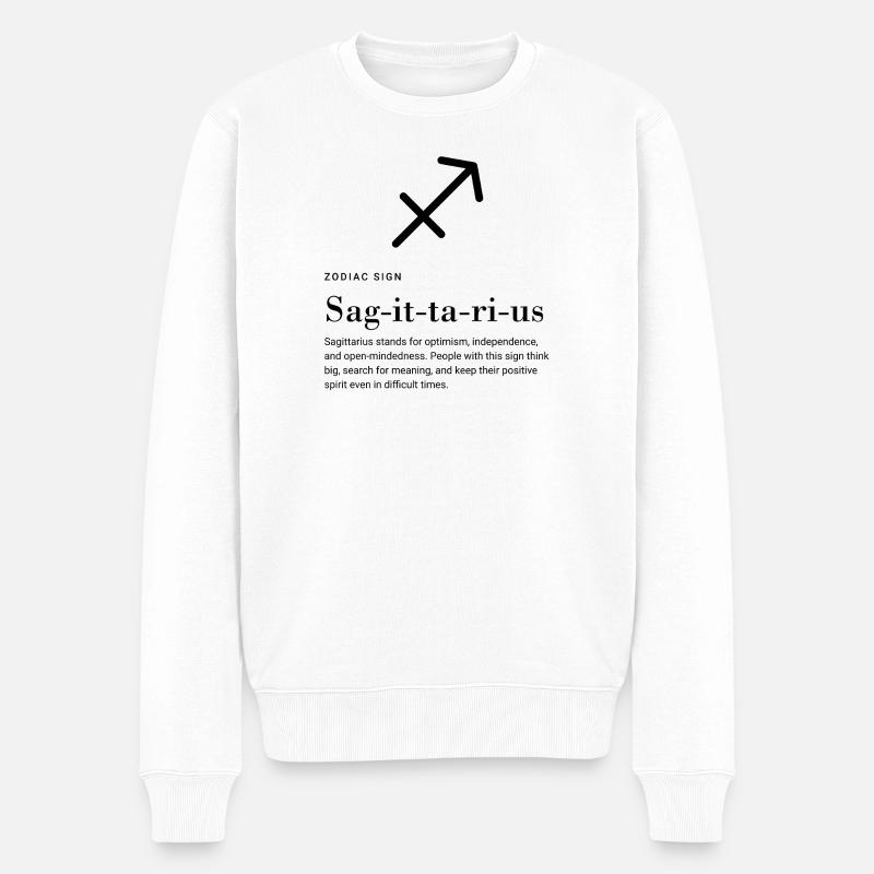 Sagittaire - Signe du zodiaque - Pull Premium bio Homme - blanc