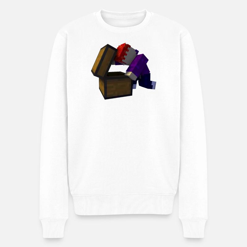 Voxel Schatztruhe Fundstück - Männer Premium Bio Pullover - Weiß