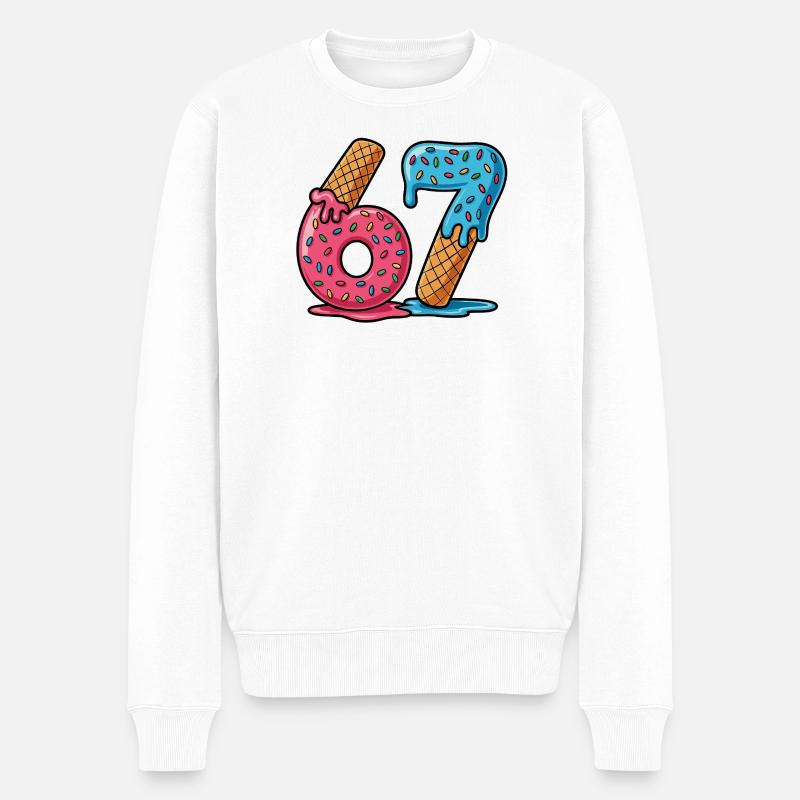 Mème des Six Sept Enfants Drôles - Pull Premium bio Homme - blanc