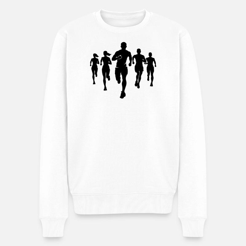 Marathon par équipe Marathon Silhouette - Pull Premium bio Homme - blanc