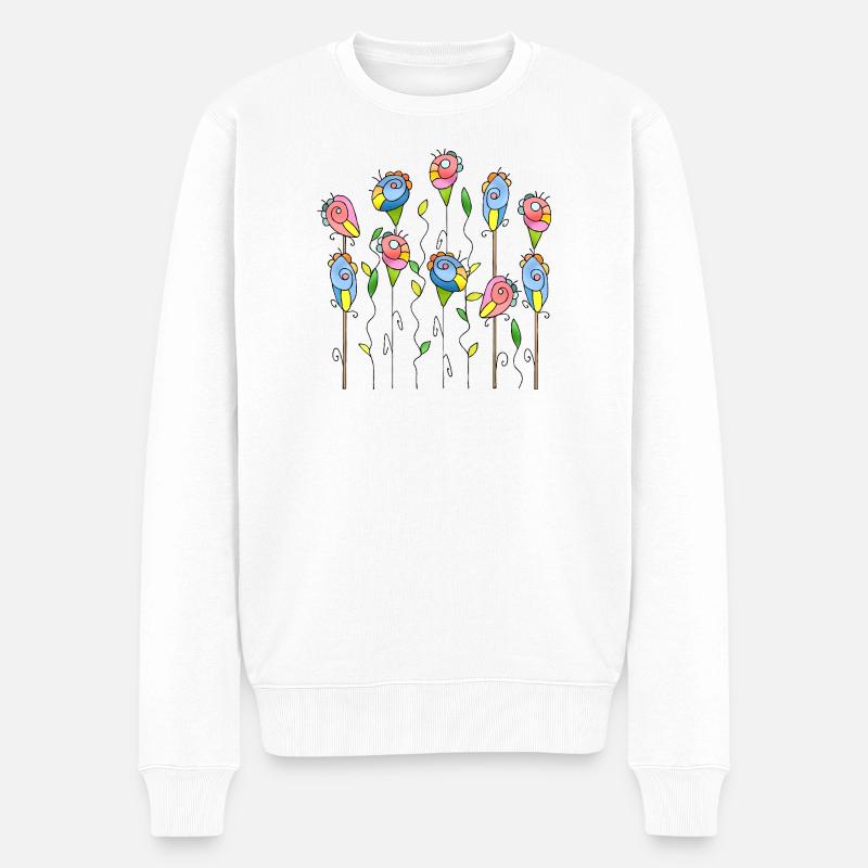 Fleur - Pull Premium bio Homme - blanc