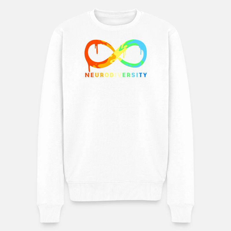 Neurodiversity Autismus Gehirn ADHS Asperger - Männer Premium Bio Pullover - Weiß