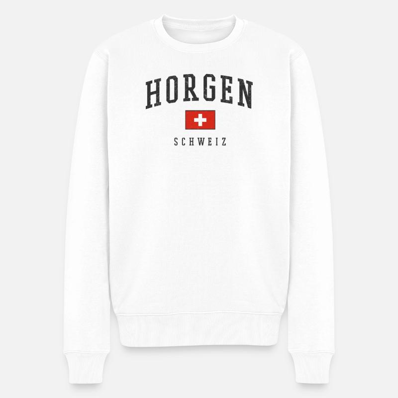Horgen Schweiz Emblem - Männer Premium Bio Pullover - Weiß