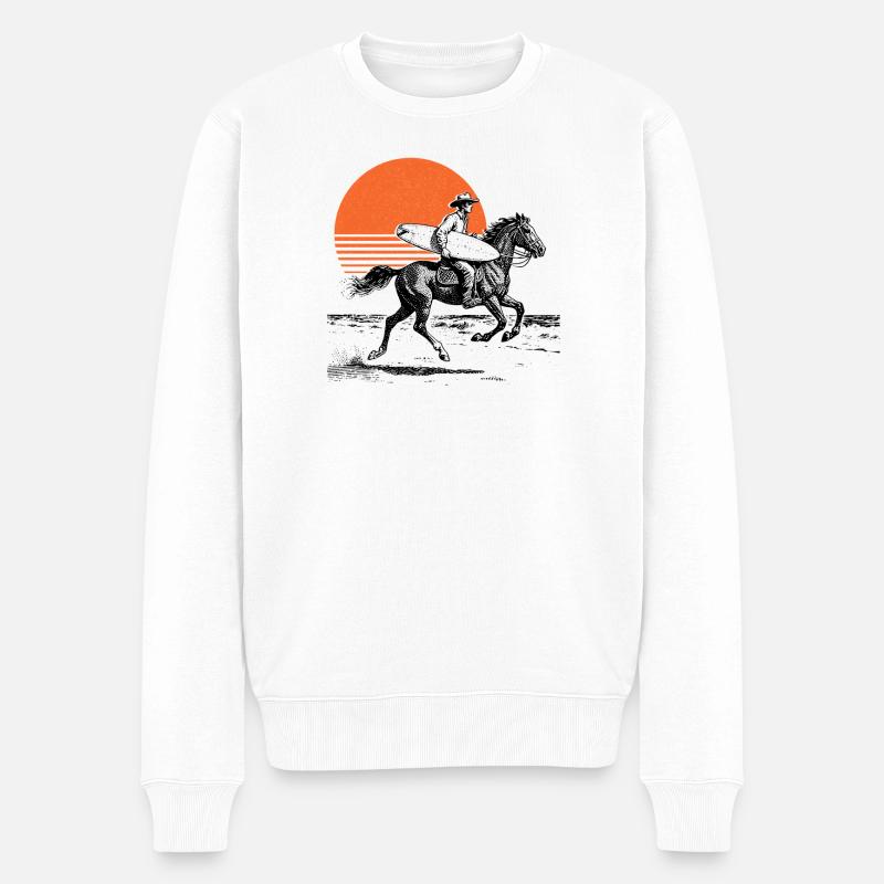 Cowboy Surfeur - Pull Premium bio Homme - blanc