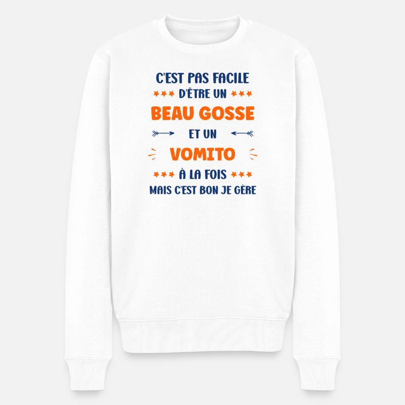 vomito - Pull Premium bio Homme - blanc