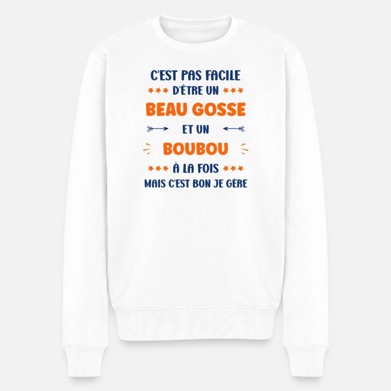 boubou - Pull Premium bio Homme - blanc