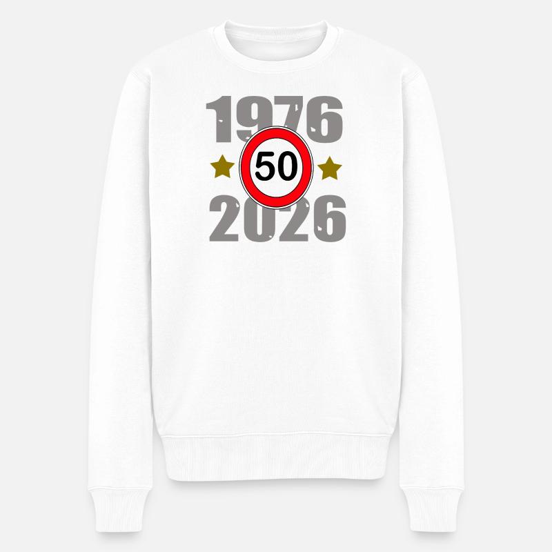 50e anniversaire 1976-2026 - Pull Premium bio Homme - blanc