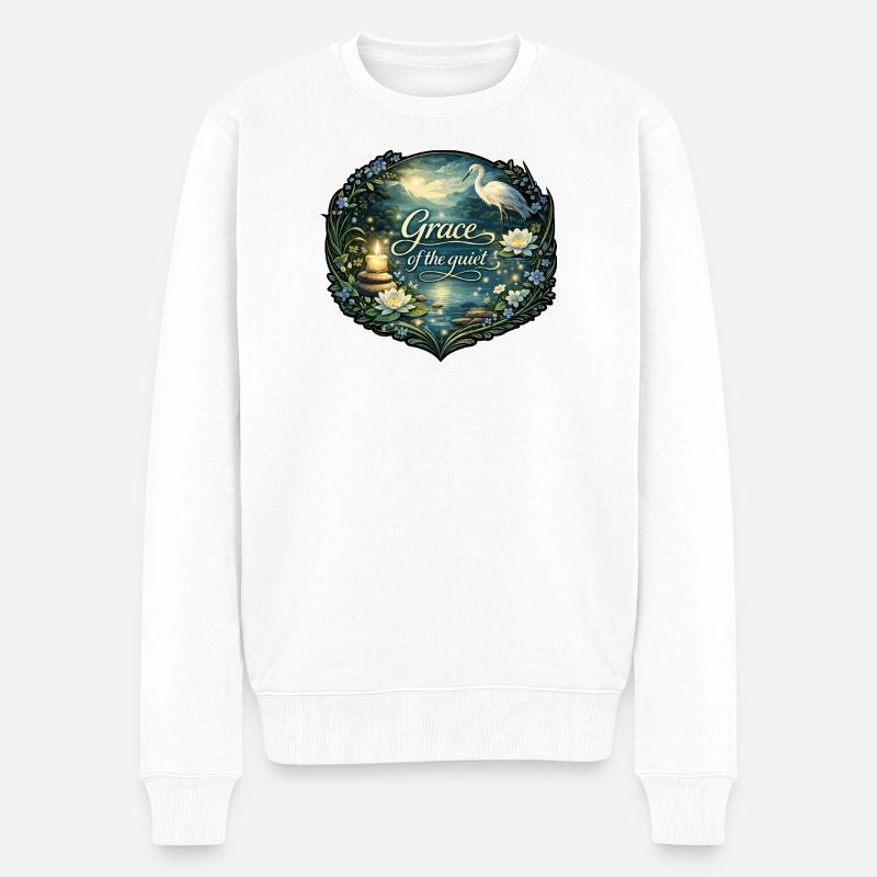 Gnade der Stille - Männer Premium Bio Pullover - Weiß