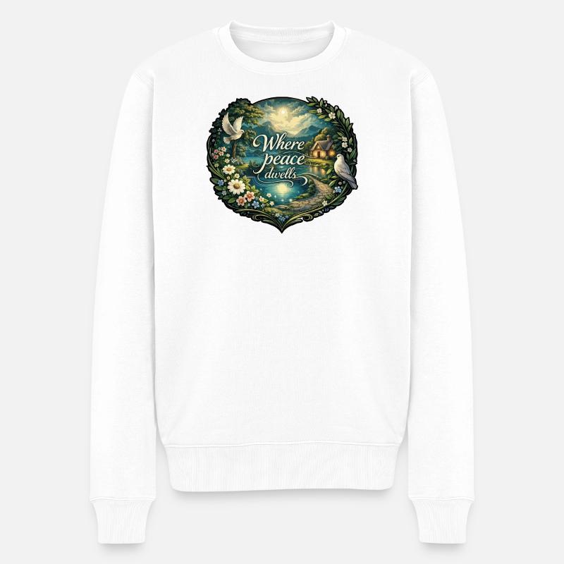 Là où réside la paix - Pull Premium bio Homme - blanc