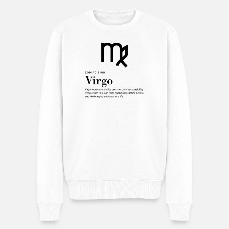 Virgo - Zodiac sign - Männer Premium Bio Pullover - Weiß
