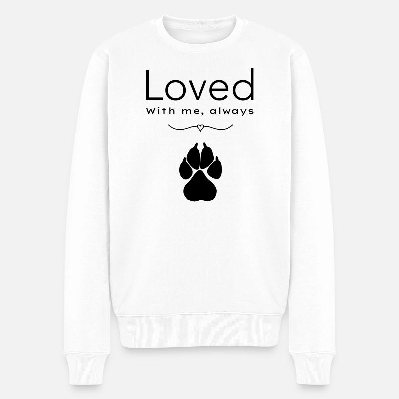 Der Hund liebte ihn - Männer Premium Bio Pullover - Weiß