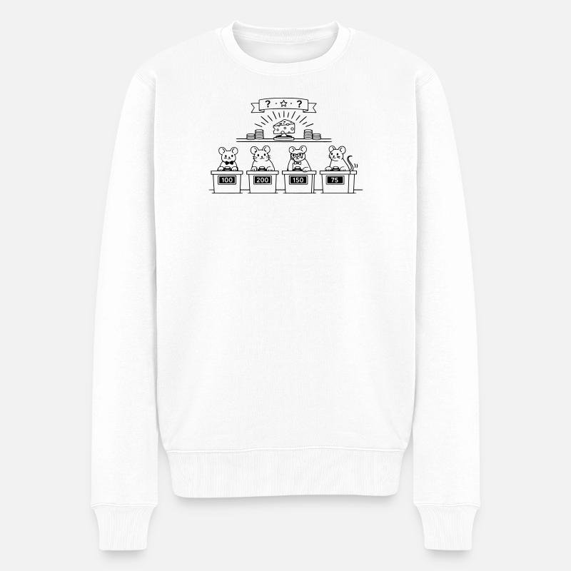 mice show quiz - Männer Premium Bio Pullover - Weiß