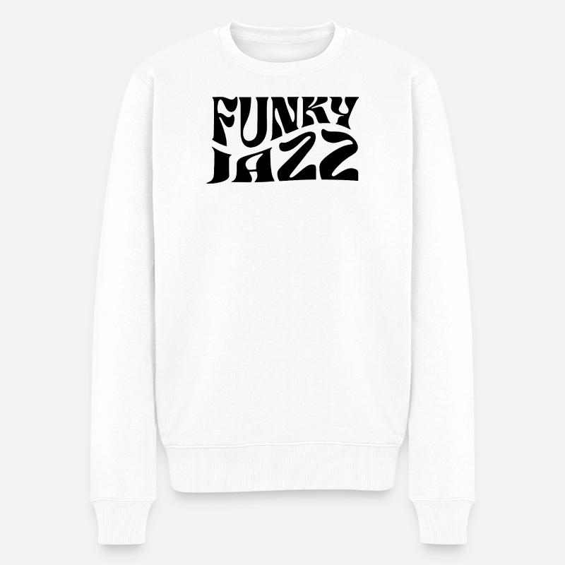 Funky Jazz Musik-Logo-Design - Männer Premium Bio Pullover - Weiß