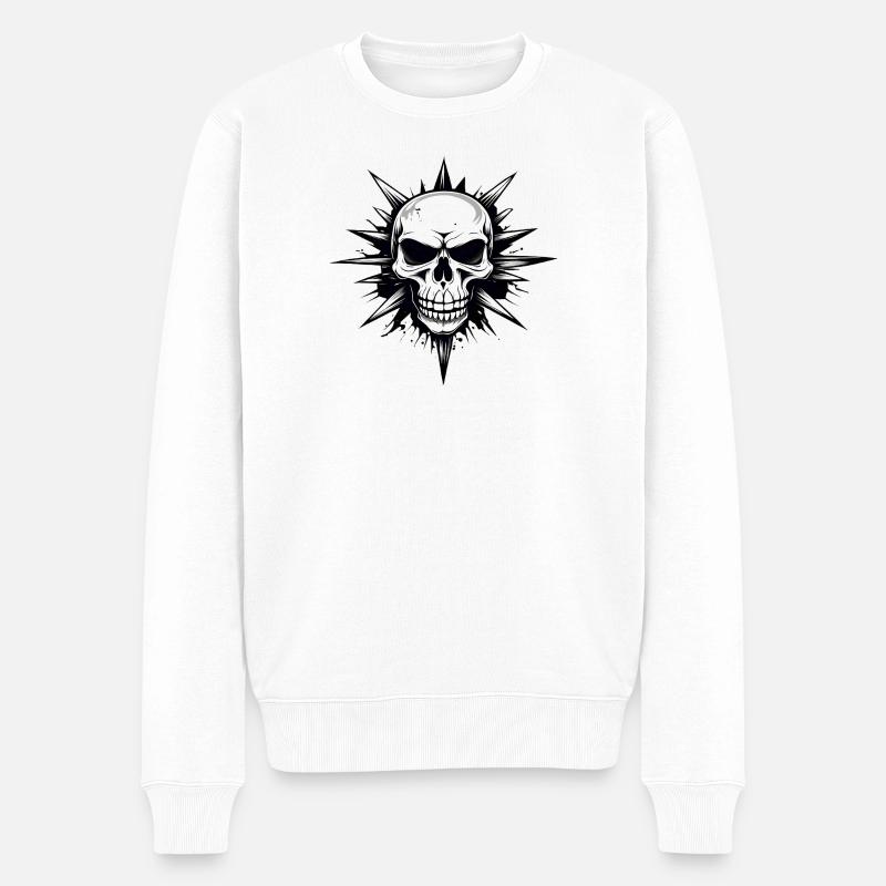 Skull Star Punk Style - Pull Premium bio Homme - blanc
