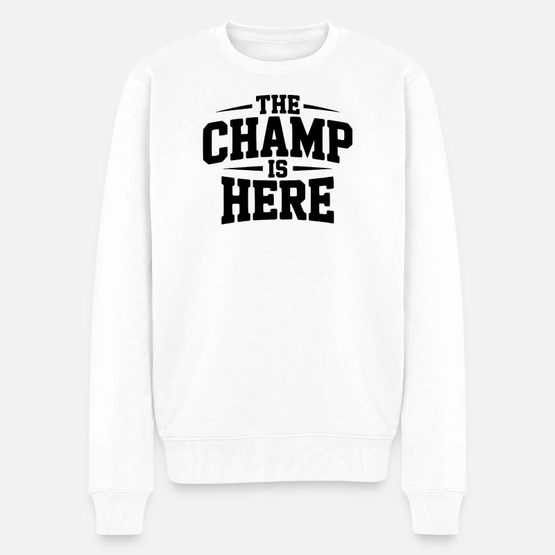 Le Champion est là - Pull Premium bio Homme - blanc