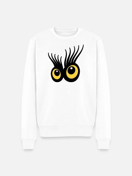 Eyes - Men's Premium Organic Jumper - white