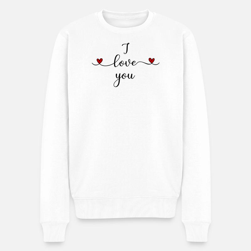 Je t’aime - Pull Premium bio Homme - blanc