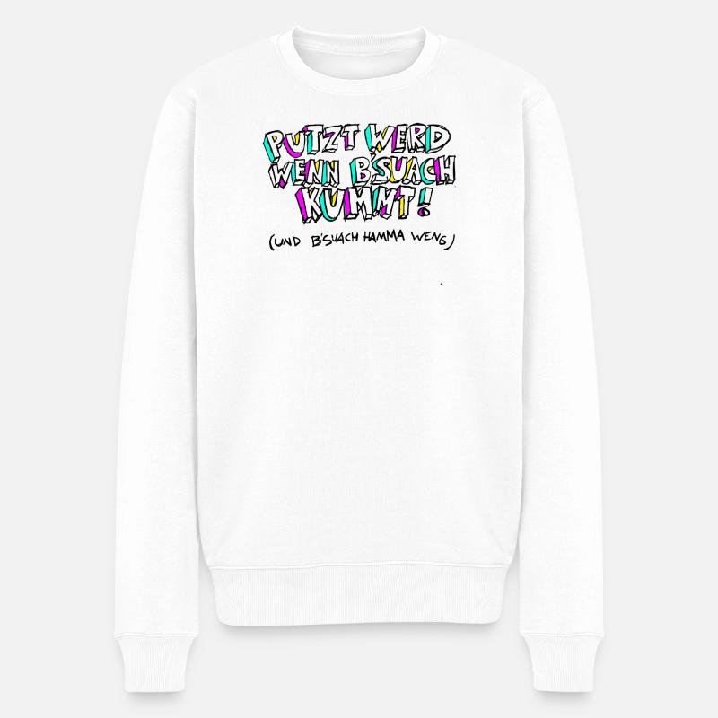 PUTZT_WERD_WENN_B SUACH_KUMMT - Pull Premium bio Homme - blanc